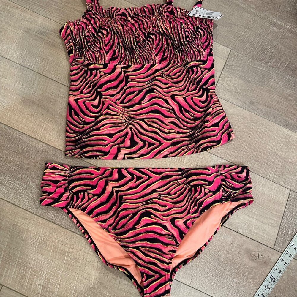 CALIFORNIA SUNSHINE WOMENS PINK 2 PIECE SWIMSUIT NEW SIZE 3 US SIZE XL/16